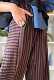 Sunday Morning 7/8 Barrel Pant Black & Chestnut
